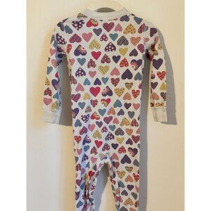 Hanna Andersson Girls 3y 90cm zippered organic cotton heart pajamas